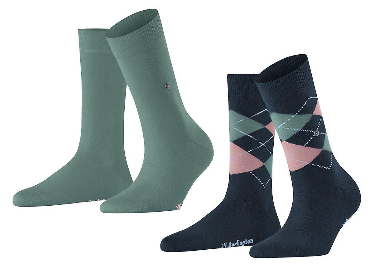 Burlington Everyday Mix 2-Pack Socks - Marine Navy/Green
