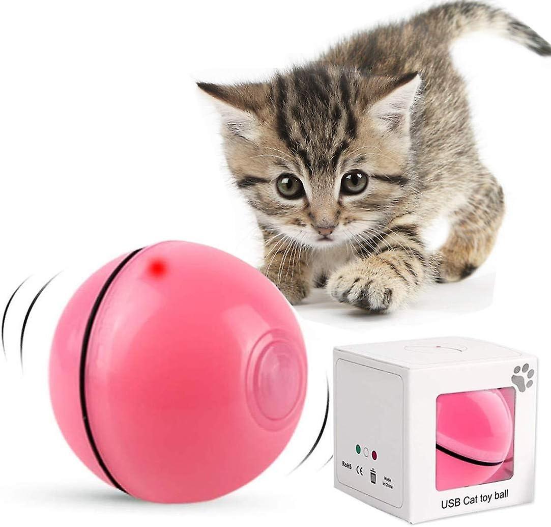 Interactive Cat Toy, 360 Degree Self-Rotating Ball, USB Charging LED Exercise Toy, Automatic Rotatin