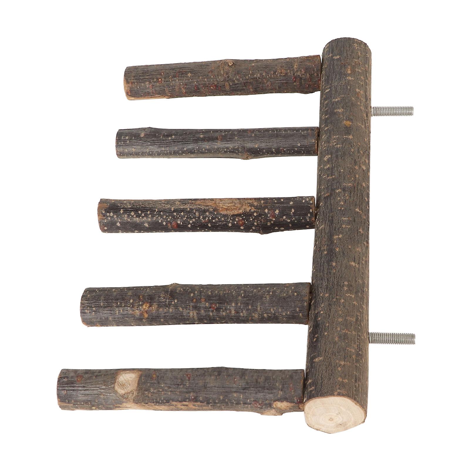 Bird Wooden Ladder Grinding Claws Multi Step Ladder Parrot Perch Ladder for Small Medium Parrot 5 Step 