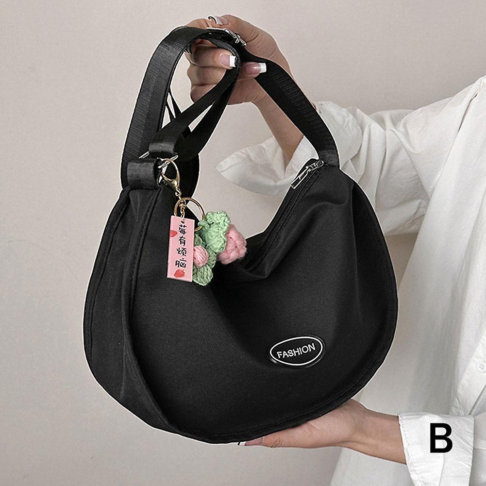 Solid Color Fashion Shoulder Bag Underarm Bag Textured Stone Pattern Handbag