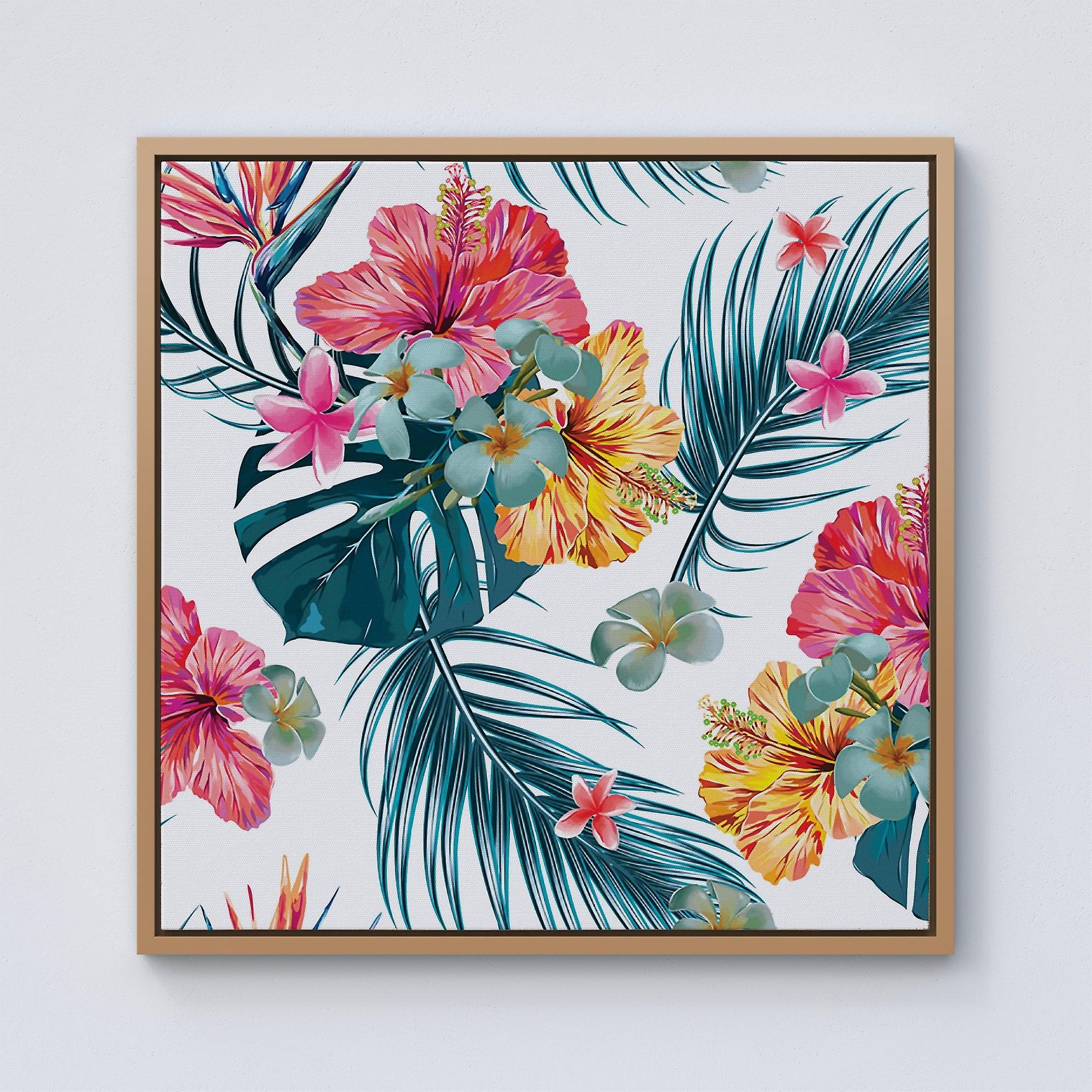 Spring Summer Flowers Framed Canvas