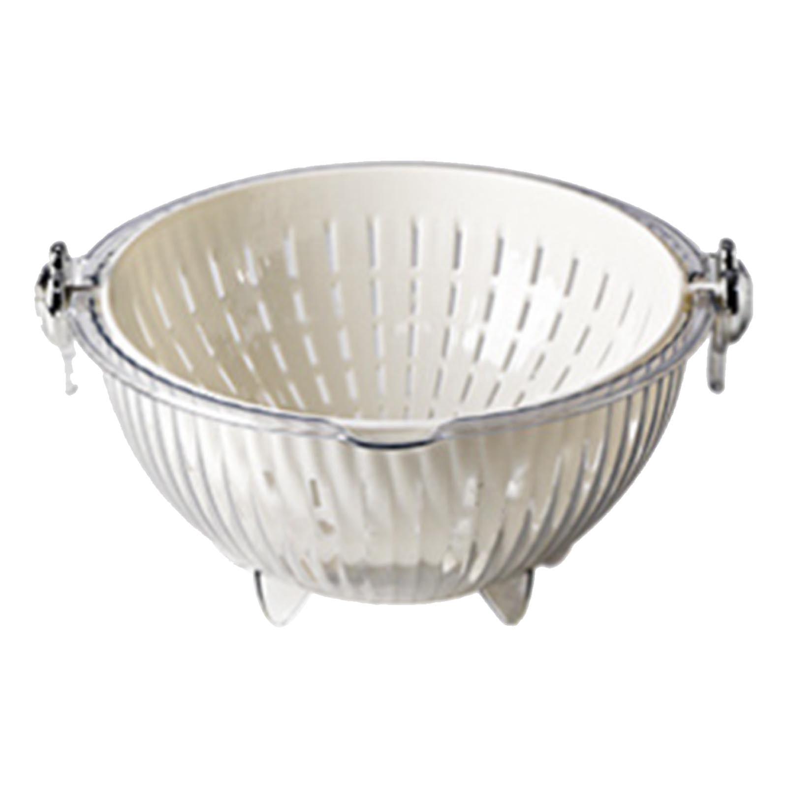Kitchen Draining Bowl Multifunctional Reversible Plastic Double Layer Colander for Washing Vegetables Fruit Rice Storage