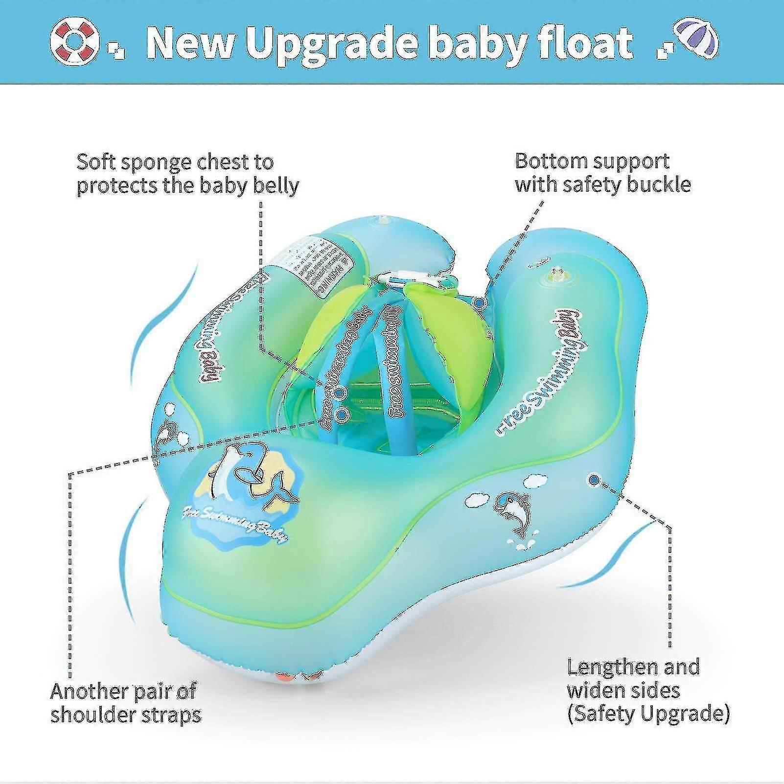 Infant Floaty With Canopy EZIGO Baby Pool Float With UPF50 Canopy - Inflatable Swimming Float With Safety Seat For Babies 6-36 Months Infant Swimming Float With Canopy