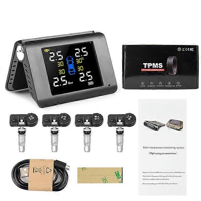 USB DVD Android Tire Alarm Auto Tire Pressure Sensors Monitoring System 4 Tire external / internal Temperature Alarm inner