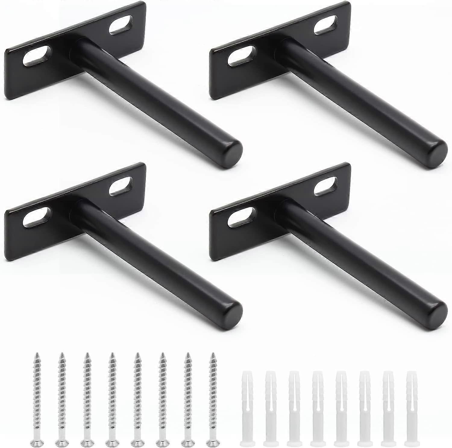 4 Pcs, Retro Wall Shelf Bracket, Wall Shelf, 75mm, Black