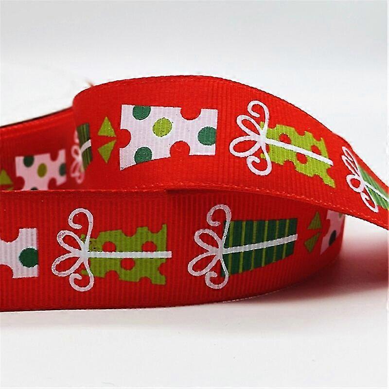 Jianghuo 5Yards/Lot 25Mm Χριστουγεννιάτικη κορδέλα εκτύπωσης χριστουγεννιάτικη περιφερειακή κορδέλα για τη χριστουγεννιάτικη διακόσμηση πλώρης Diy συσκευασία δώρων
