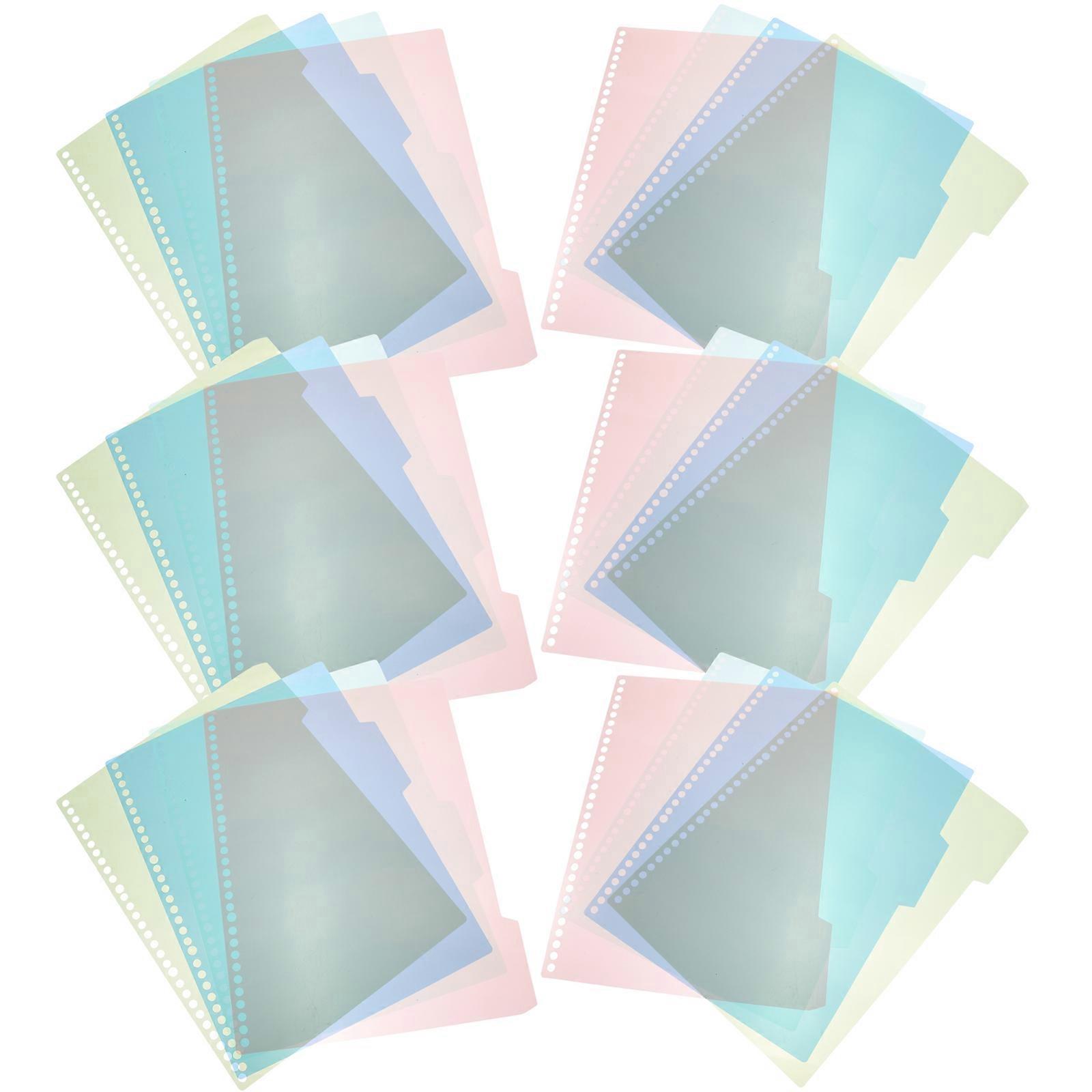 6 Sets Professional Binder Dividers Convenient Notebook Dividers Subject Tab Dividers