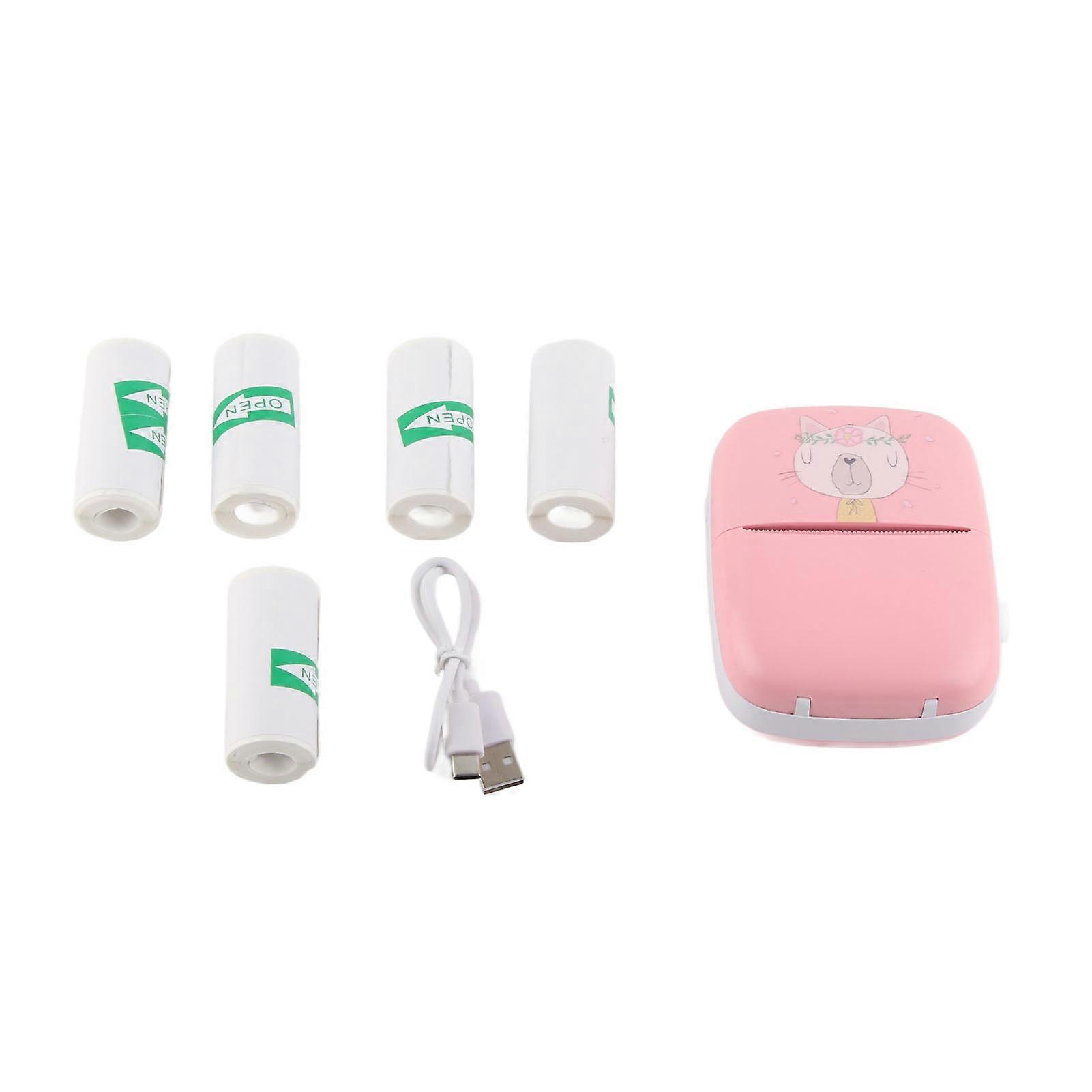 Pocket Thermal Printer Mini Hd Bluetooth Inkless Pocket Phone Printer For Students Pink