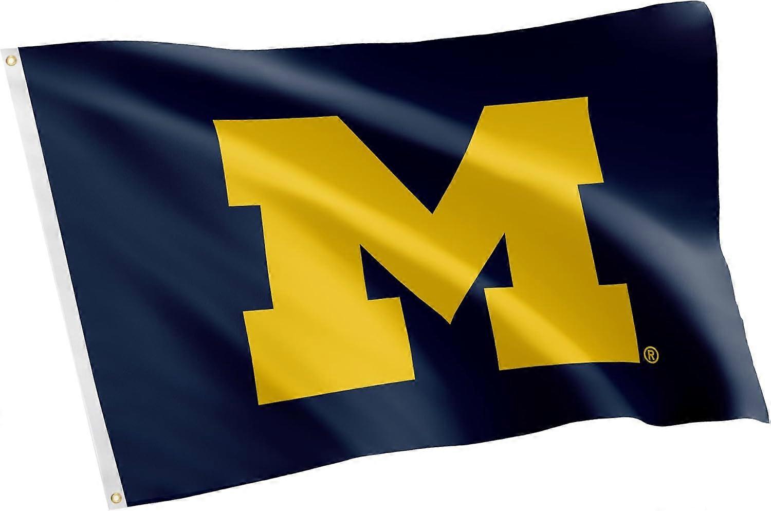 University of Michigan Flag Wolverines UM U of M Flag Banners 100% Polyester Indoor Outdoor Flags (Design 1)