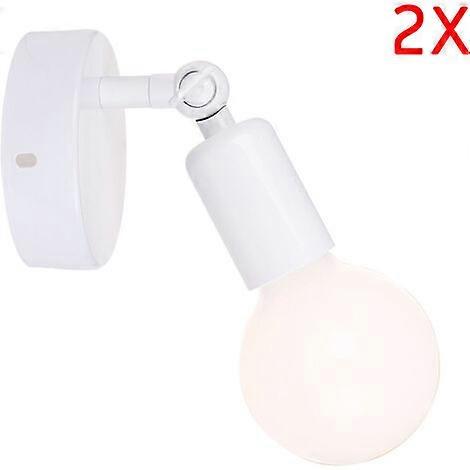 MAGIC Lot de 2 Rtro Applique Mural E27 Luminaria Rglable Industrielle Blanc