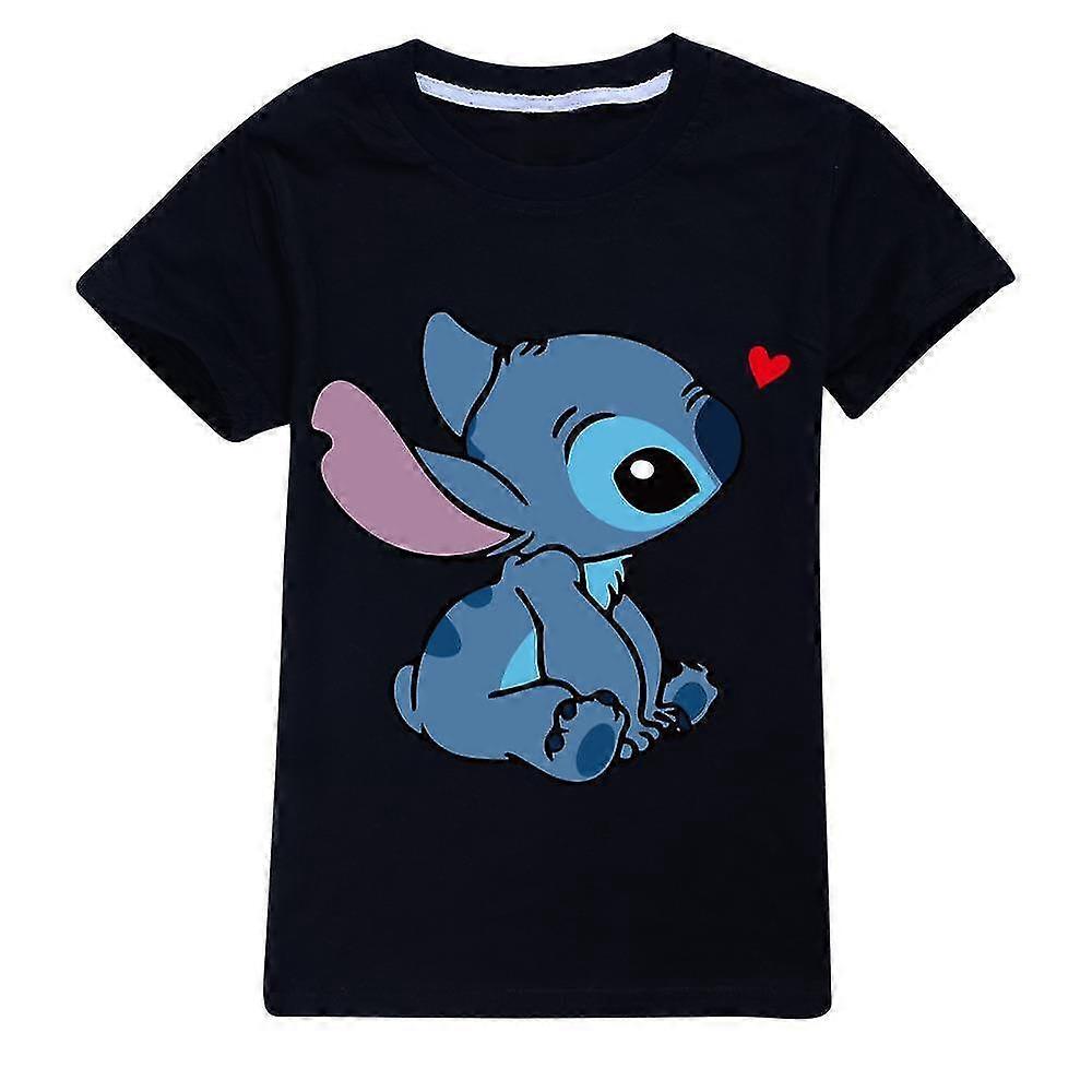 7-14 let dětské kreslené Lilo & Stitch tištěné kreslené ležérní letní tričko s krátkým rukávem kulatý výstřih Tričko chlapci a dívky dárek pro fanoušky