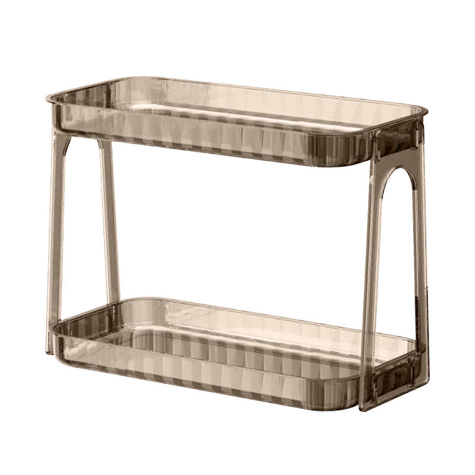 Cosmetic Storage Rack Double Layer Clear Detachable Modern Countertop Cosmetic Organizer for Dressing Table