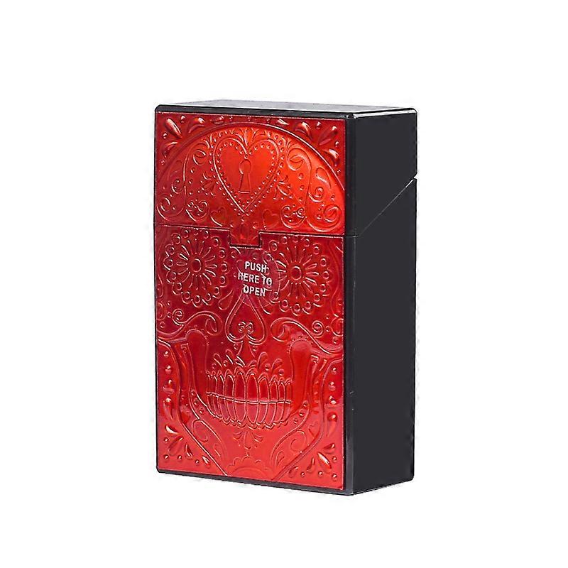 20 Pcs Plastic Cigarette Case Men's Portable Cigarette Box Can Be Packed Into Creative Skull Cigarette Box Press Bounce Cover
