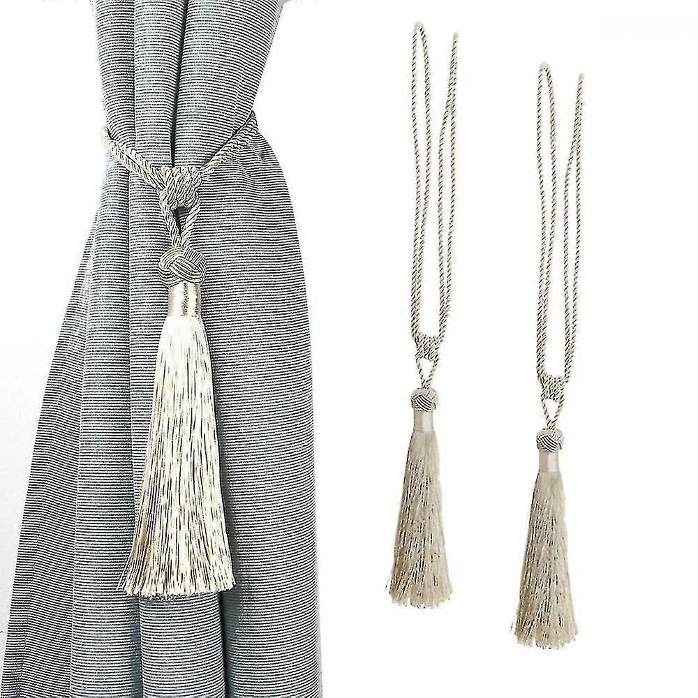 2 Pcs Curtain Tiebacks Tassel Tie-backs, Handmade Curtain Holdbacks Rope Curtains Tie Handmade Curtain Holdbacks For Home Office Window PLS