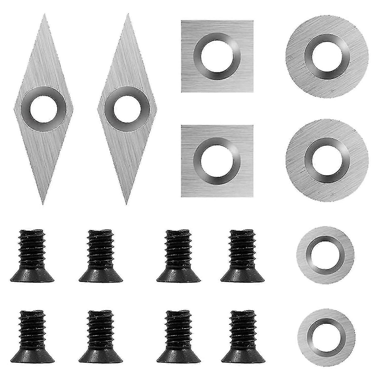 8pcs Carbide Turning Tools Replacement Cutter Sharp Durable Wood Lathe Tools Inserts Include With 8