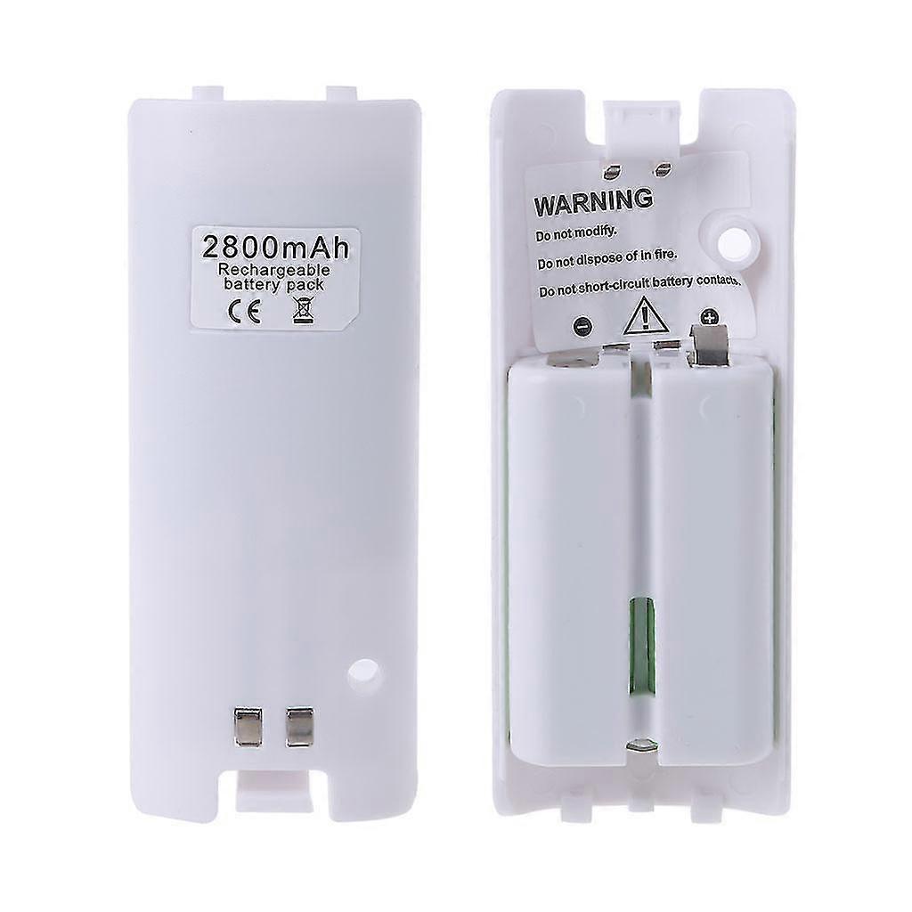 2 قطعة أسود أبيض بطارية قابلة للشحن لملحقات وحدة تحكم ألعاب Wii 2800 مللي أمبير - Yvan