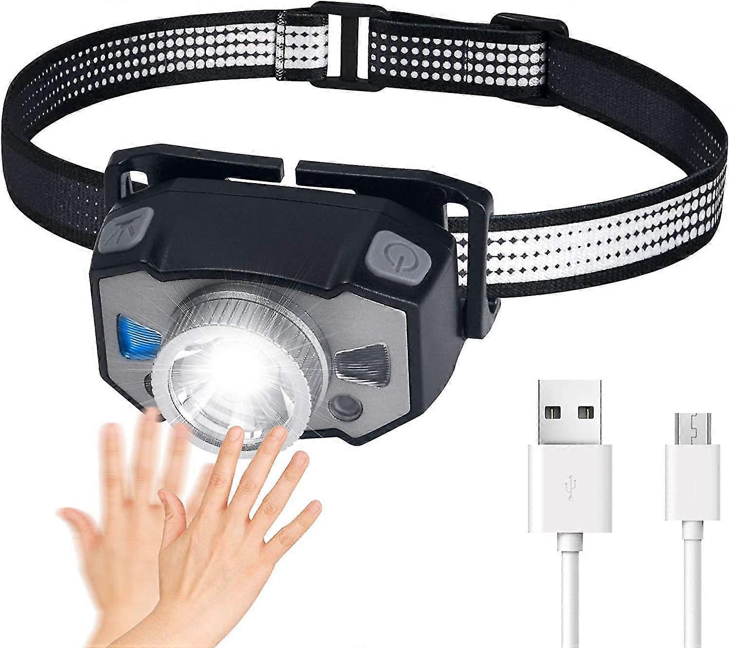Led Headlampwaterproof Mini Headlampusb Rechargeable Sensorcamping Headlight