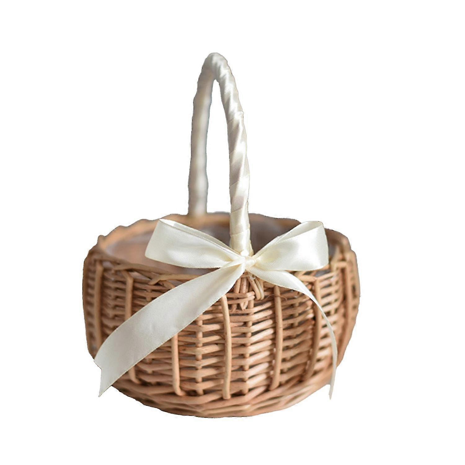 Woven Baskets Eco-friendly Multi-functional Wicker Handle Woven Wicker Basket for Anniversary