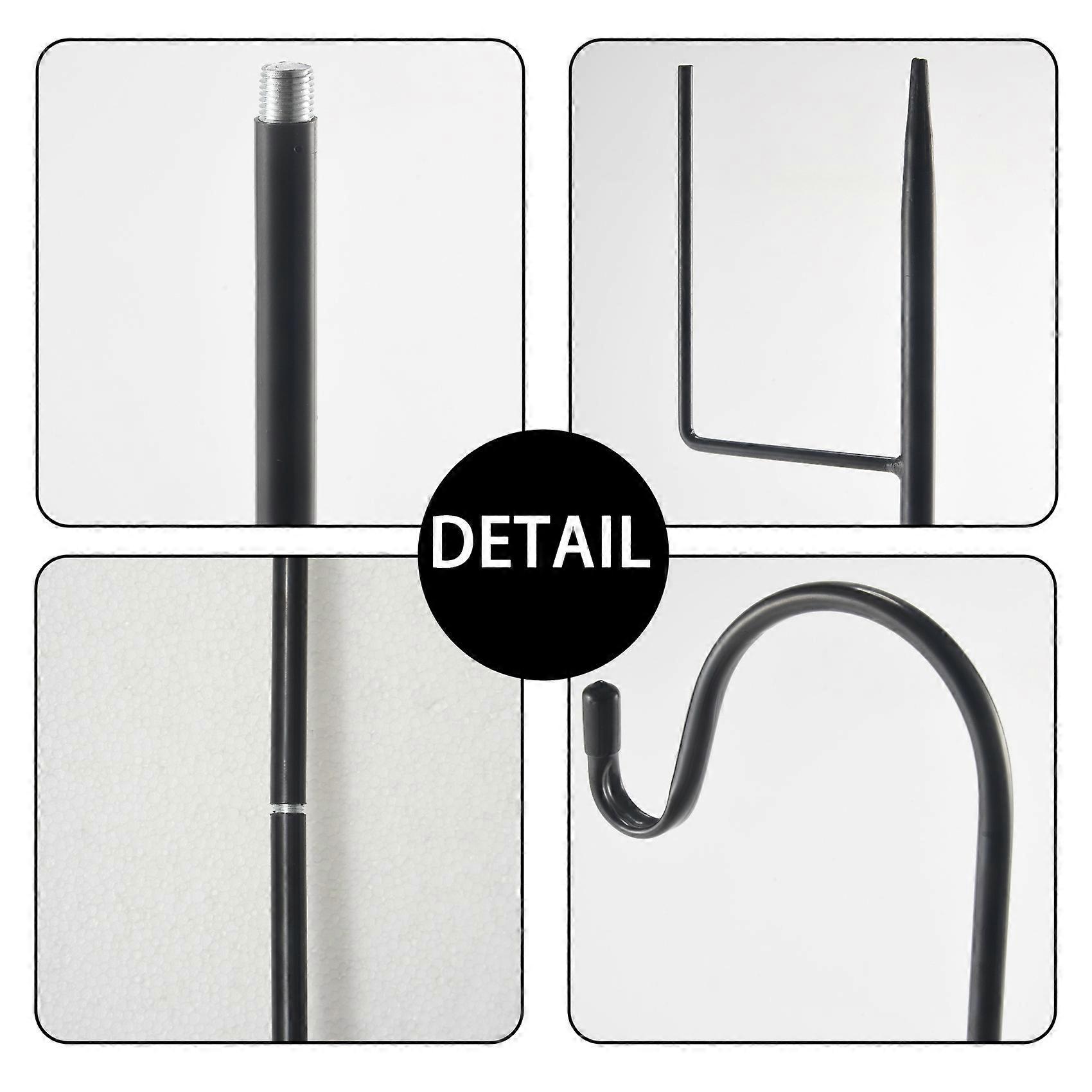 65Inch Black Shepherd Hook Plant Hanger Bird Feeder Pole Rust Resistant 2pack