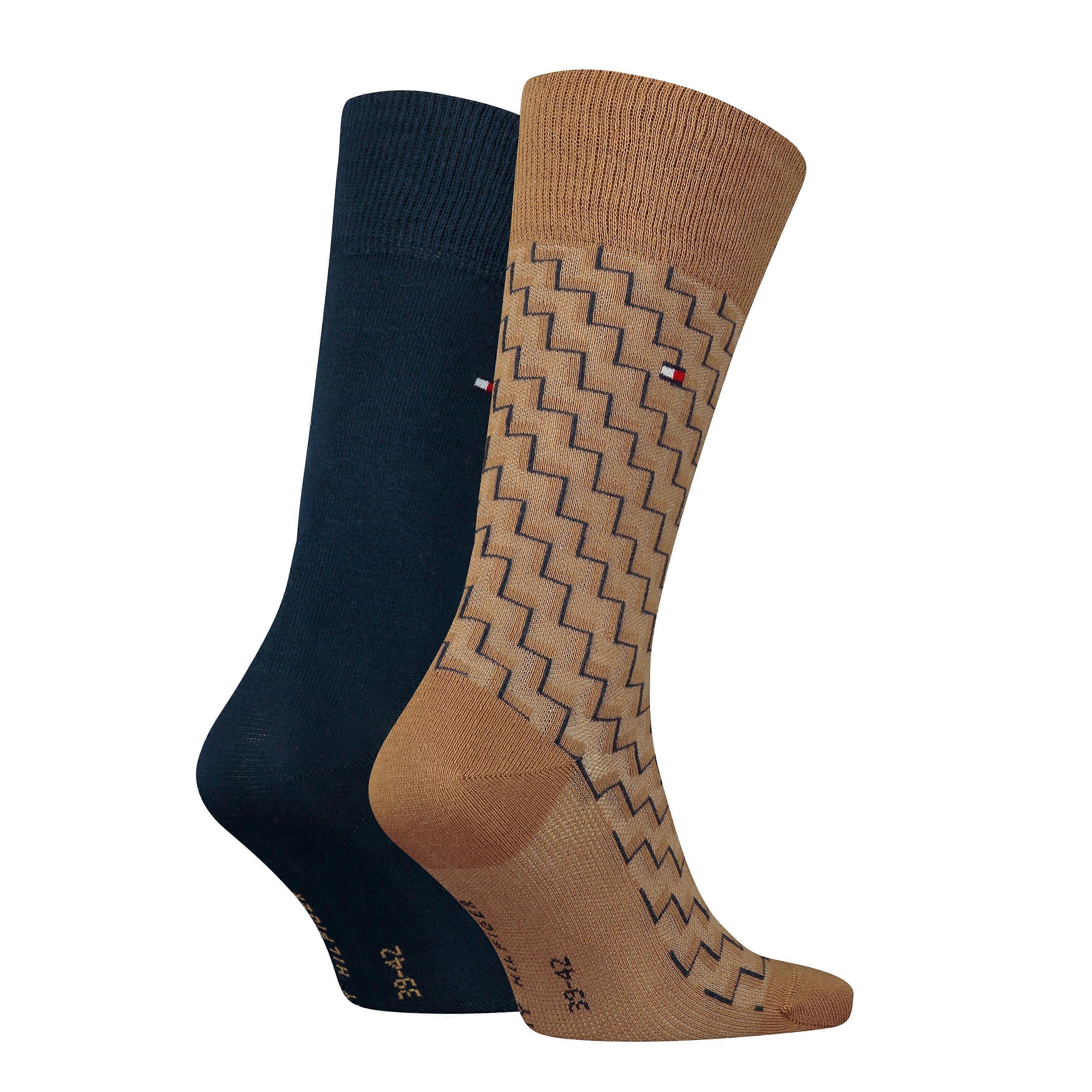 Tommy Hilfiger Men Socks 2 Pack Graphic (desert Khaki)