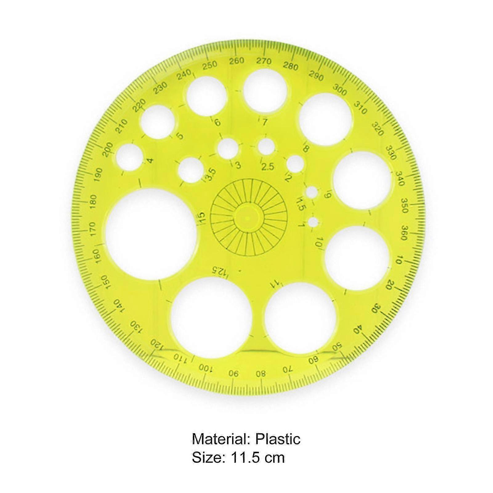 Round Ruler High Durability Reusable Plastic Template Ruler Circle Drawing Stencil Geometric Tool School Supplies