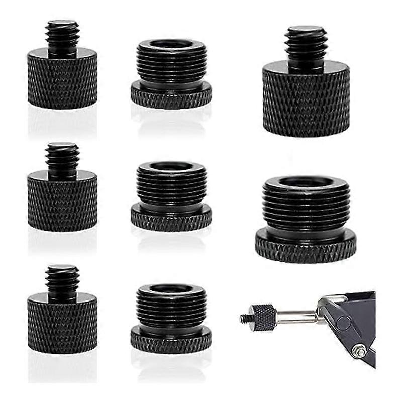 מתאמי מעמד מיקרופון 8Pcs, מתאם מיקרופון 3/8 עד 5/8 למיקרופון צג בורג מצלמה S