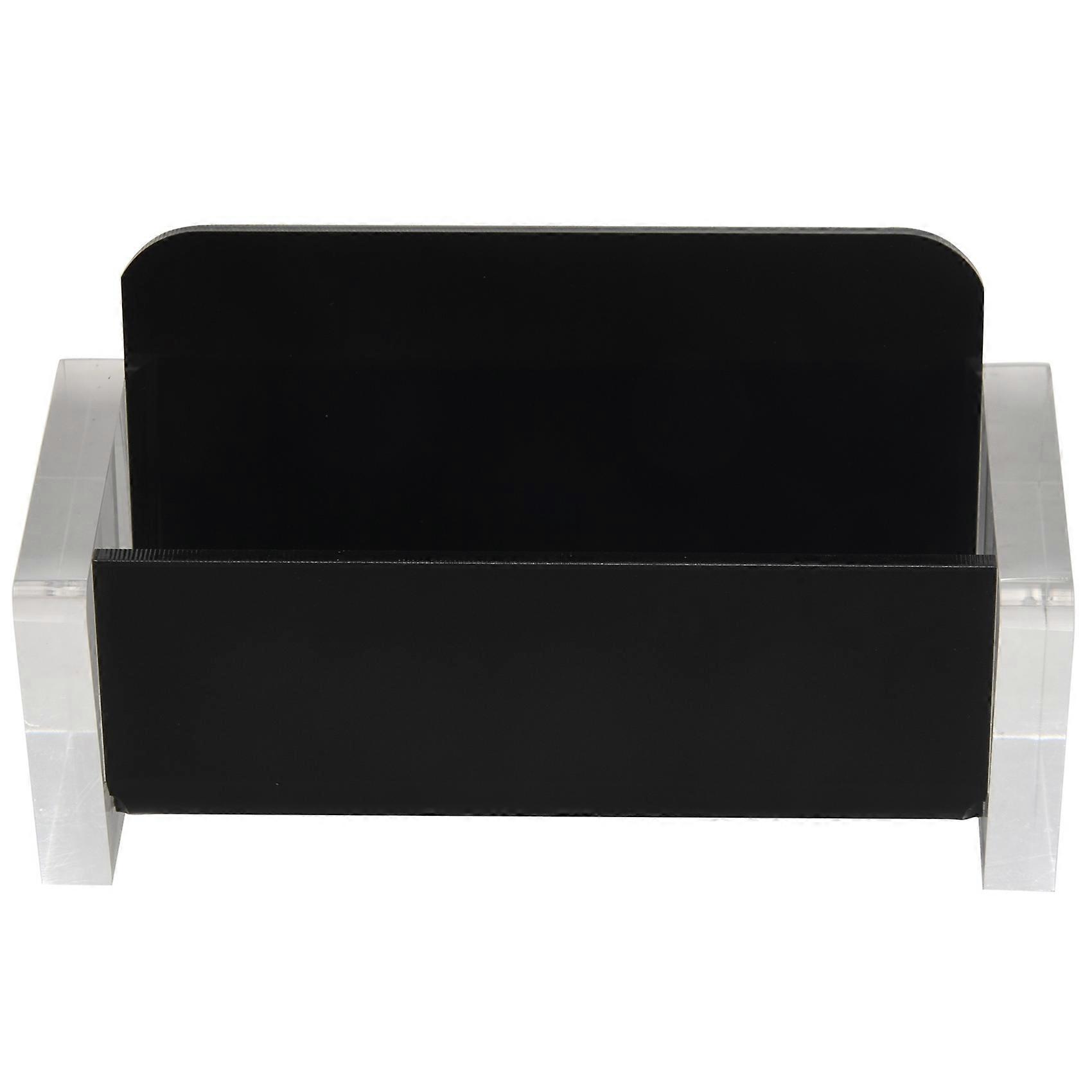 Acrylic Desktop Business Card Holder Display for Desk Elegant Business Card Stand for Office Black