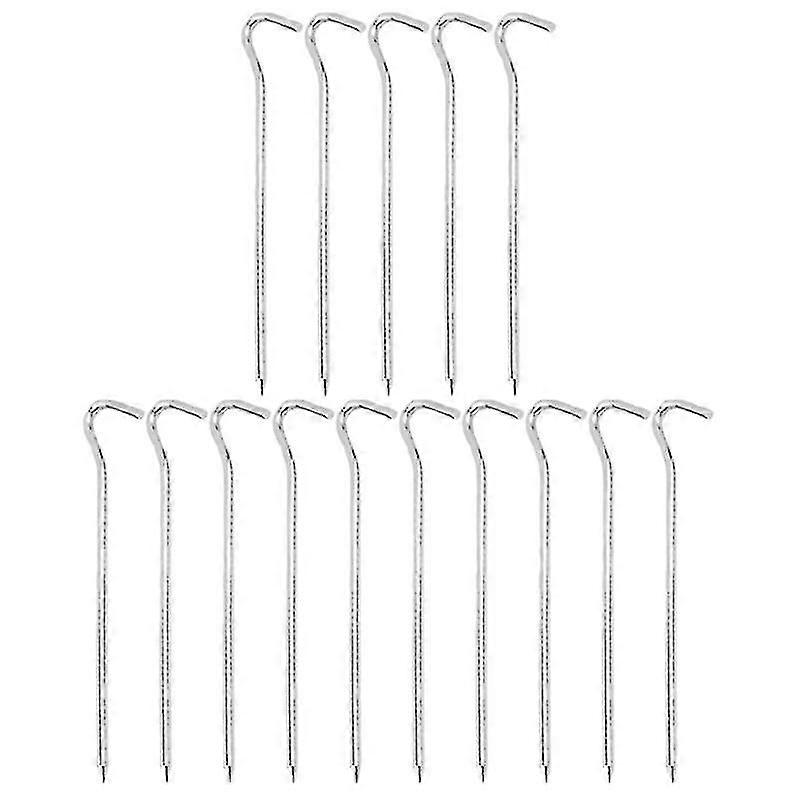15pcs Tent Pegs Aluminum Question Mark Shape Outdoor Camping Tent Stakes