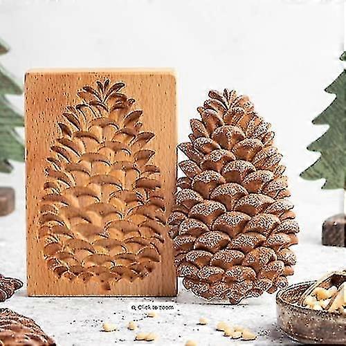 Carved Wooden Cookie Mold Trees Shape Diy Gingerbread Cookie Cutter Mould Practical Kitchen Baking Tools
