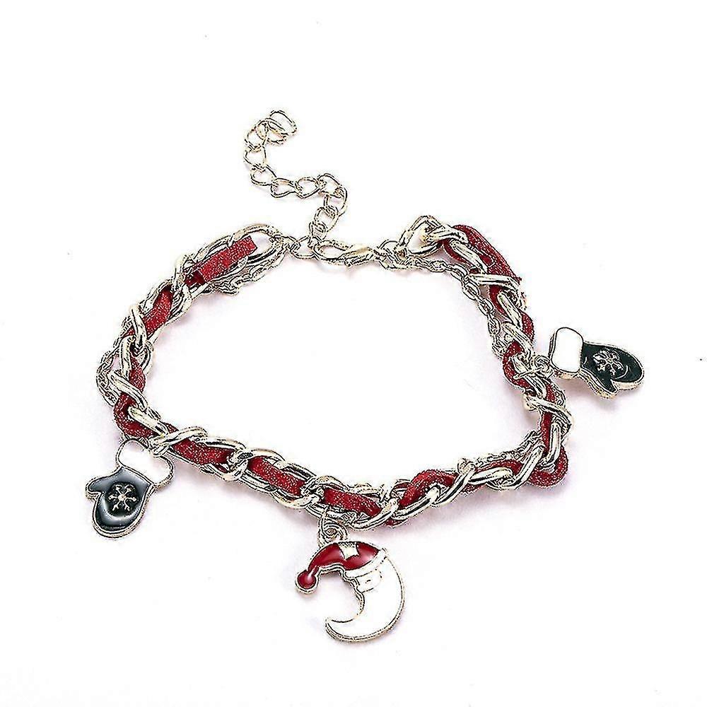 Metallic Santa Claus Merry Christmas Bracelet Xmas Decor For Home Gifts Christmas Ornaments