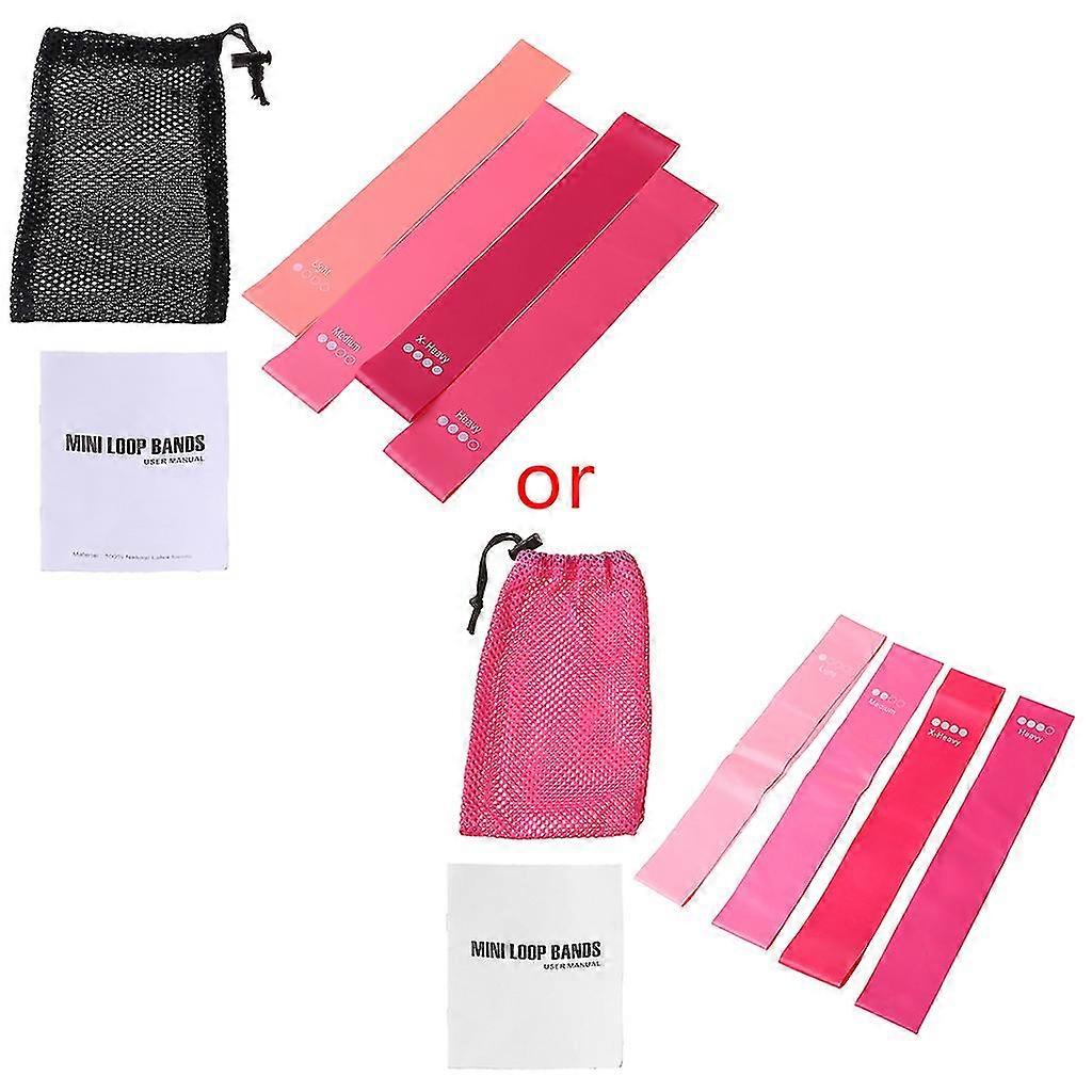 Resistance Loop Exercise Bands Pink / Green Gradient Pull Ring Four-piece Yoga