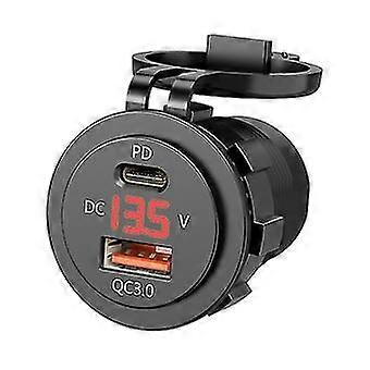 Ip66 Water Proof 12v Dc Power Delivery Qc3.0 Dual Type-c 5v 3a Usb Motorcycle Cigarette Lighter Socket Charger Connector