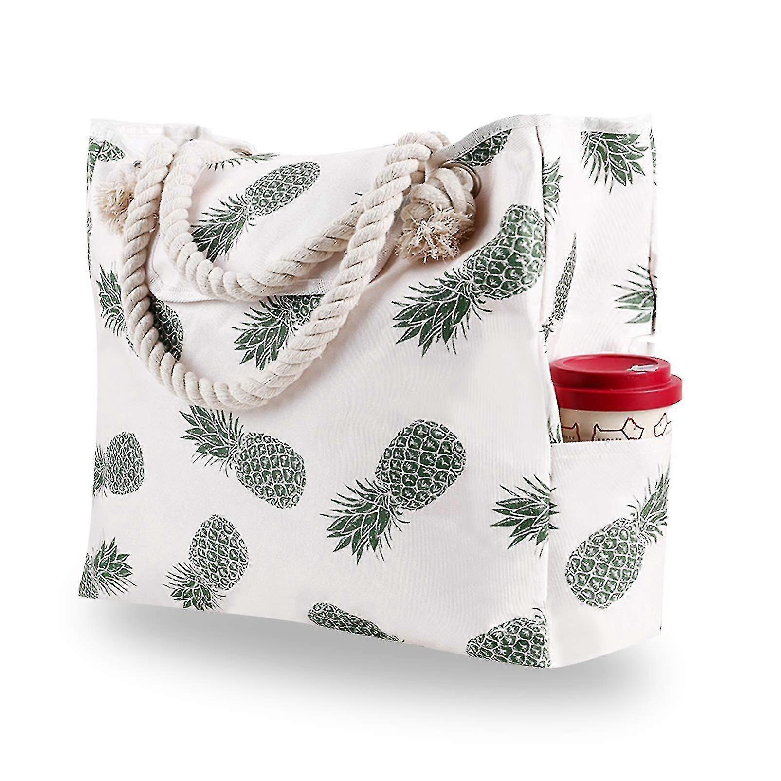 Extra Large Waterproof Canvas Beach Bag With Inner Pockets For Travel-weekender Big Pool Tote Bag With Inner Pockets