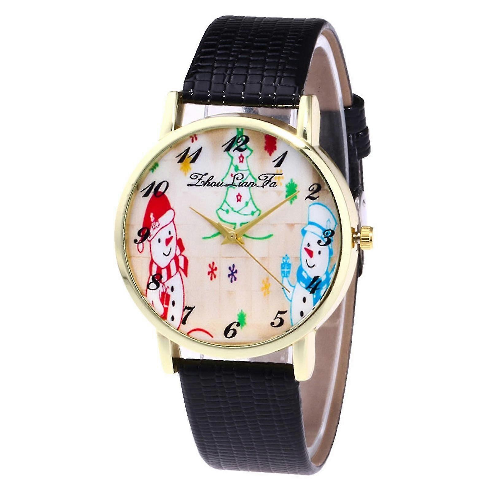 Julmode S^imple Belt Watch Dial Damer Kvarts Julklocka