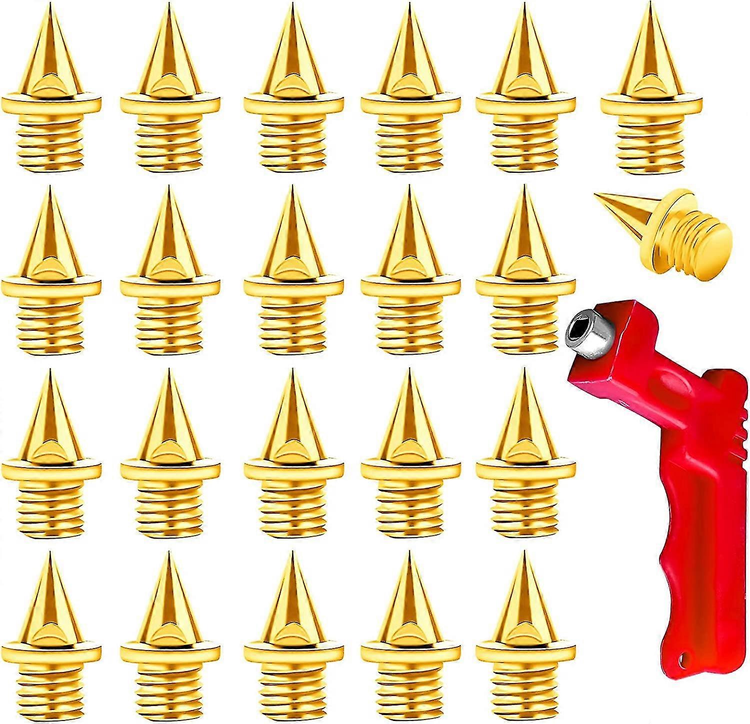 1/4 Inch Track Spikes Set, Including Stainless Steel Track Spikes And 1pc Spike Wrench Pyramid Spikes Cross Country Spikes Replacement For Sprint Spor