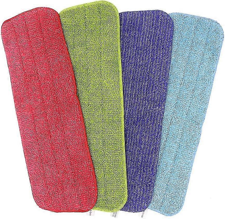Mop Replacement Cleaning Pad, 4 Piece Floor Mop Pads Mop Head Flat Microfiber Filled