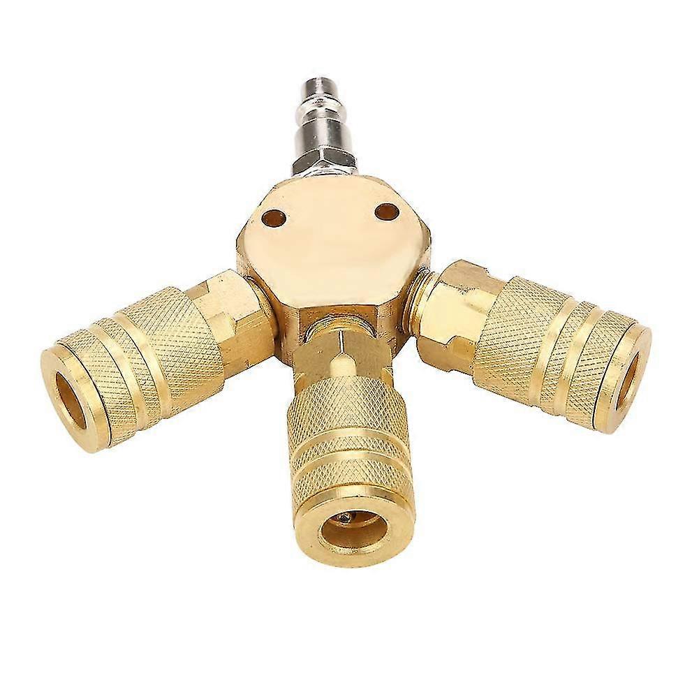 1/4" T-shaped Pneumatic 3 Way Connector Tee Quick Coupling Air Pneumatic Hose Connector Pipe Tool