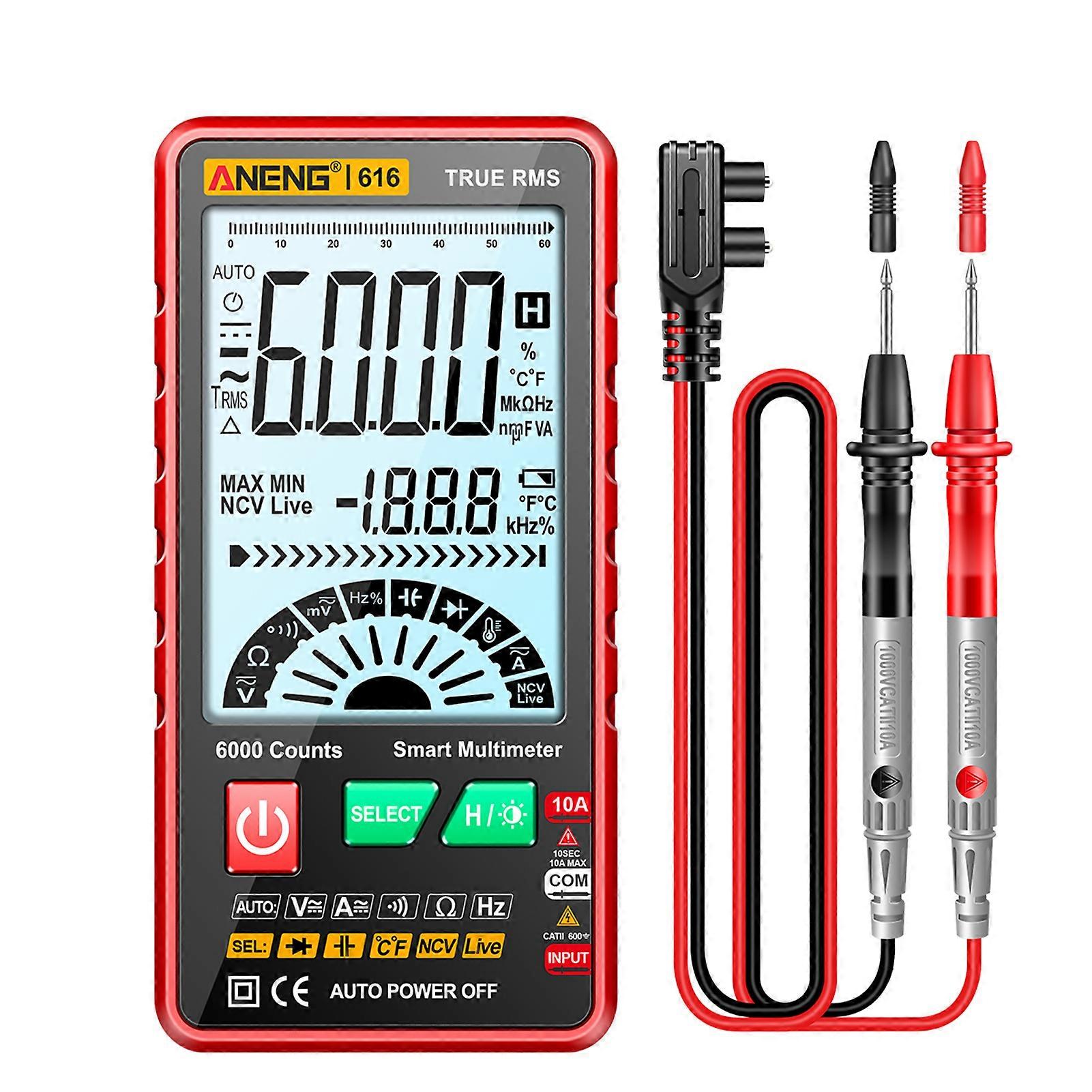 Smart Multimeter 6000 Counts RMS NCV Voltmeter Ammeter AC/DC Voltage Current Resistance Capacitance Frequency Measurement
