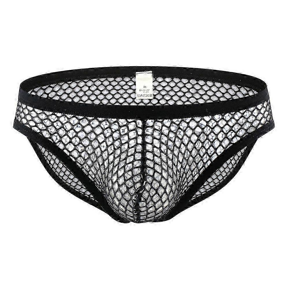 Sexiga Stora Hål Genomskinliga Boxare För Män Underkläder Låg midja Stretch Mesh Andas Solid Trosor Shorts Boxer Hombre Män