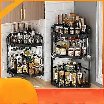 Étagère À Épices En Métal À 3 Niveaux, Montage Sans Perçage, Étagère De Rangement De Cuisine