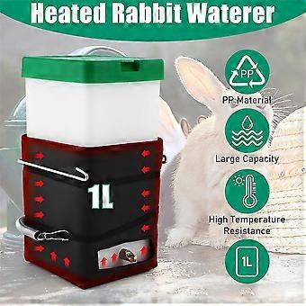 Heated Rabbit Water Bottle, 32 Oz No Drip Water Bottle for Rabbits, Hamster, Guinea Pigs, Ferrets