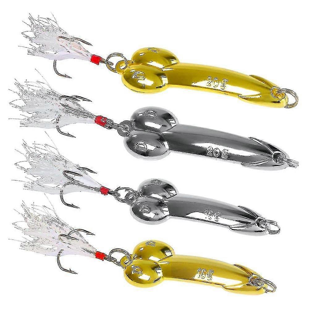 4pcs Special Shaped Lures Bass Alloy Fishing Bait Metal Sequin Lures Freshwater Fishing Lovers Spoof Unique Gift Compatible Men