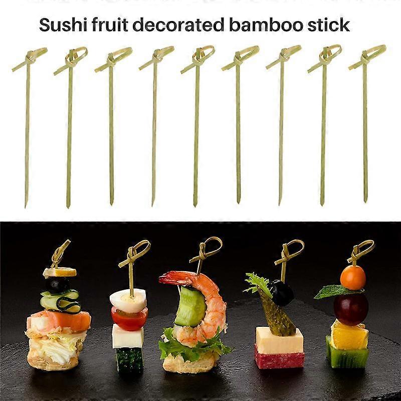 500Pack Bamboo Cocktail Picks Cocktail Toothpicks Bamboo Skewers Toothpicks for Appetizers 4 Inch
