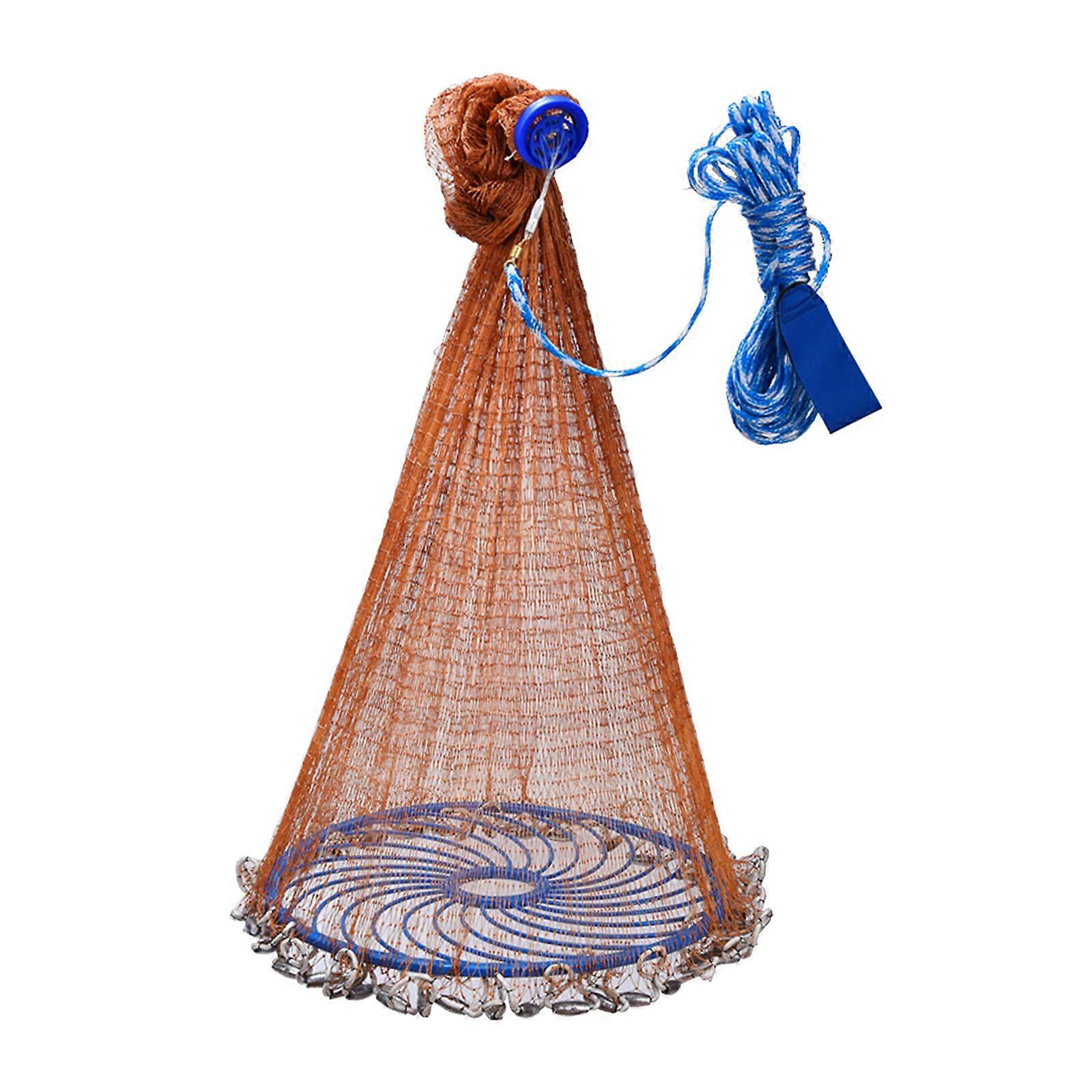 Pesca Cast Net Bait Easy Throw Hand Cast Trap Mesh C 3.6m Anillo de aluminio