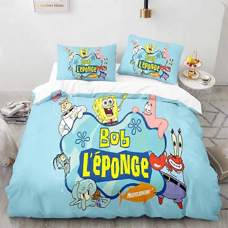 i1 Lakan Anime Söt Spongebobs Sängkläder Sets 3D-tryckt påslakan Set Täcke Påslakan Örngott Sängset Full Queen King Size Lakan ggr1