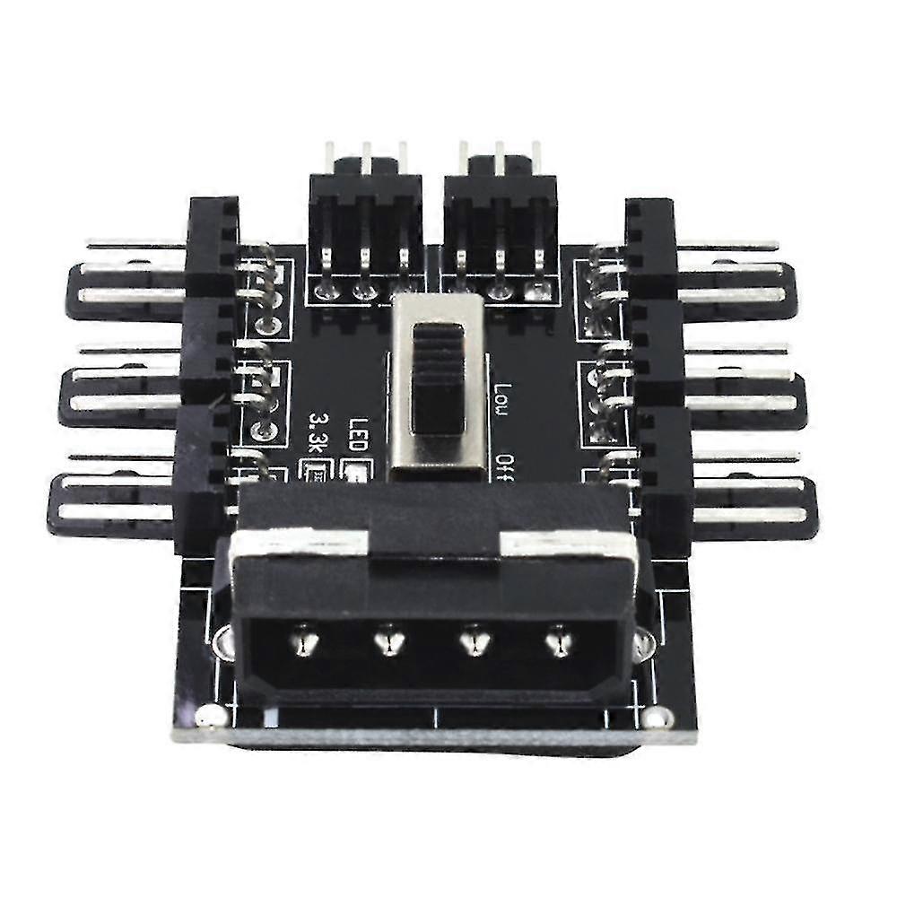 2pcs 1 To 8 Way Splitter Cooler Cooling Fan Hub 3pin 12v Fan Speed Controller Fan Speed Governor Pc