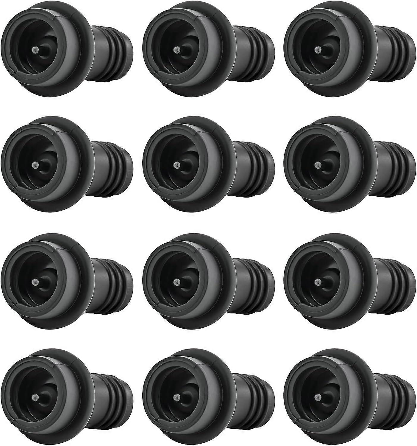 Black 12-Piece Empty Pump Stoppers, Wine Bottle Stopper, Keep Wine Fresh