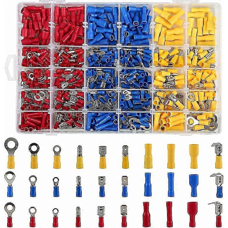 Assortment Box Of 480 Electrical Lugs Single Crimp Connectors With Storage Box