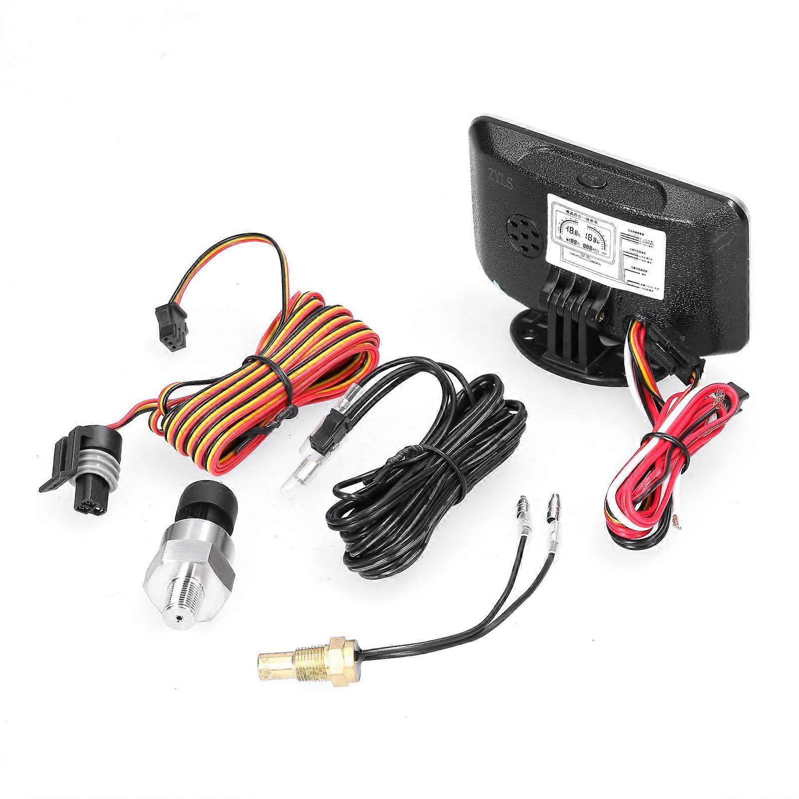 מד LCD לרכב 4 ב- 1 מד לחץ שמן דיגיטלי טמפרטורת מים מד דלק מכשיר אוניברסלי 9-36V לרכב רכב שטח RV