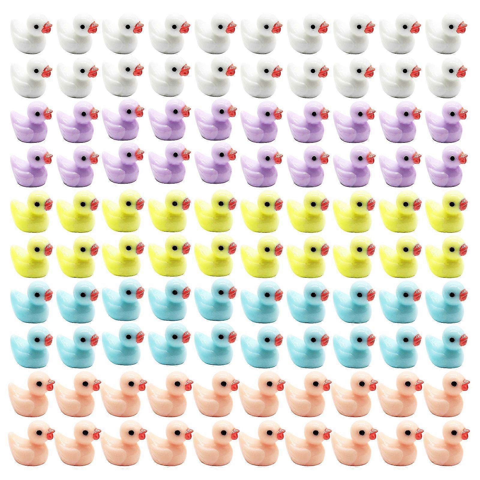 100 stuks Mini Resin Duck Miniatuur Eend Figuren Micro Fairy Tuin Landschap